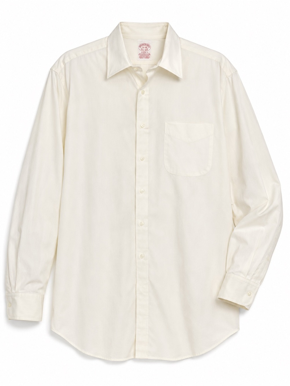 Brooks Brothers White Dress Shirt Men's 18 34 Classic Button Front Long Sleeve